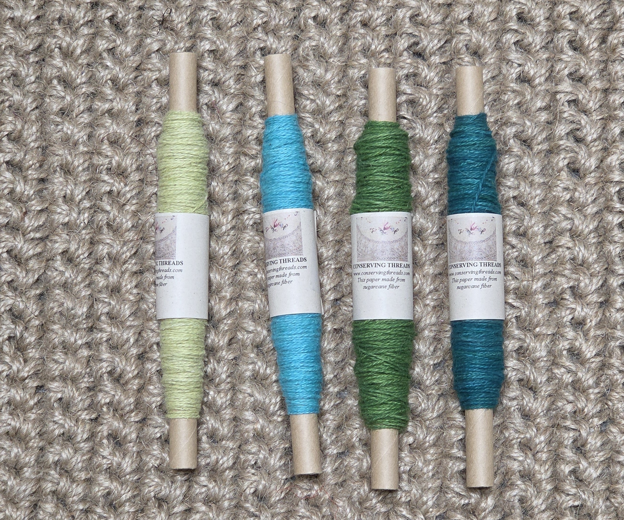 Thread Cotton + Hemp Blend, 25 Yards Spool. Green