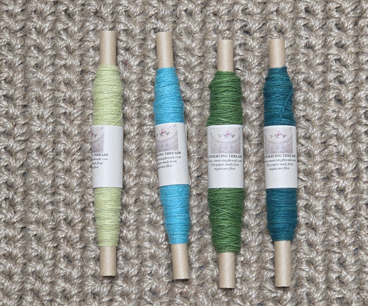 Thread Cotton + Hemp Blend, 25 Yards Spool. Green