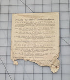 Frank Leslie's Lady's Cut Paper Pattern #400 1870s Miss Plain Waist Original