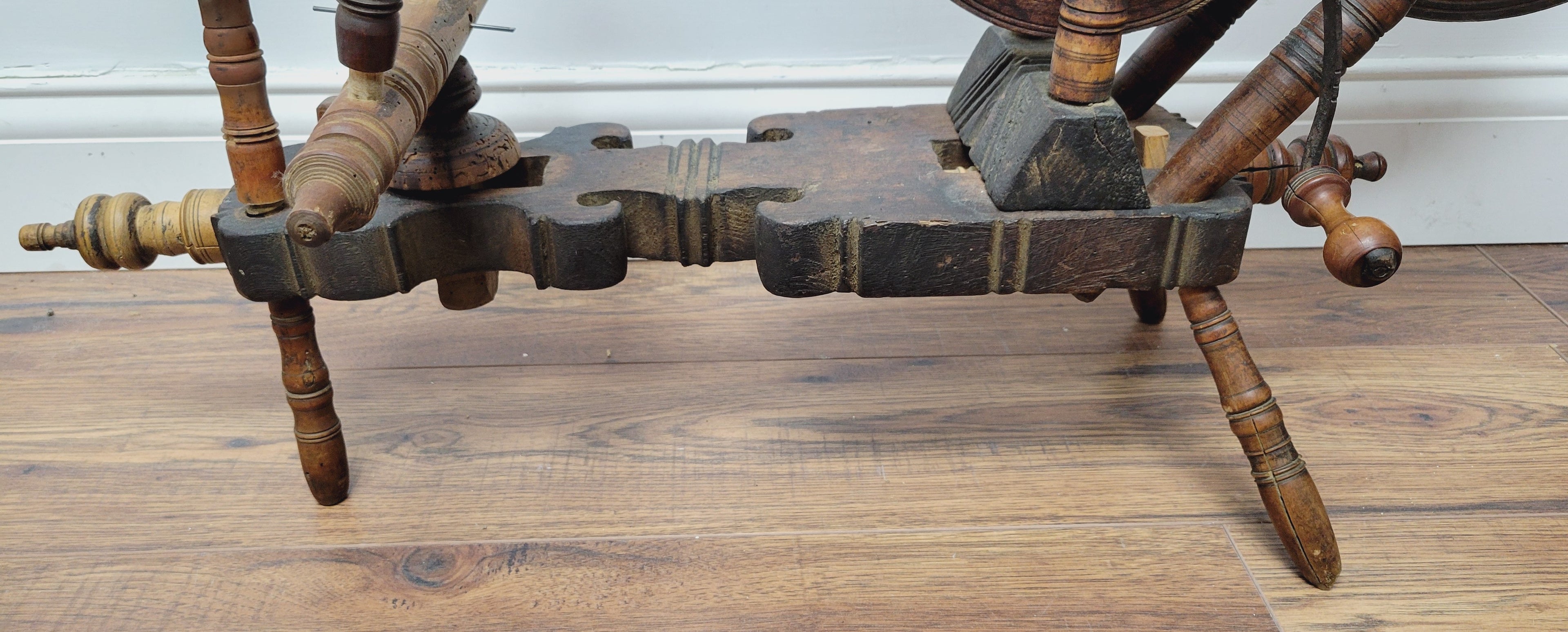 Antique Anatolian Charkha Table Top Spinning Wheel Wood Tool for Cotton