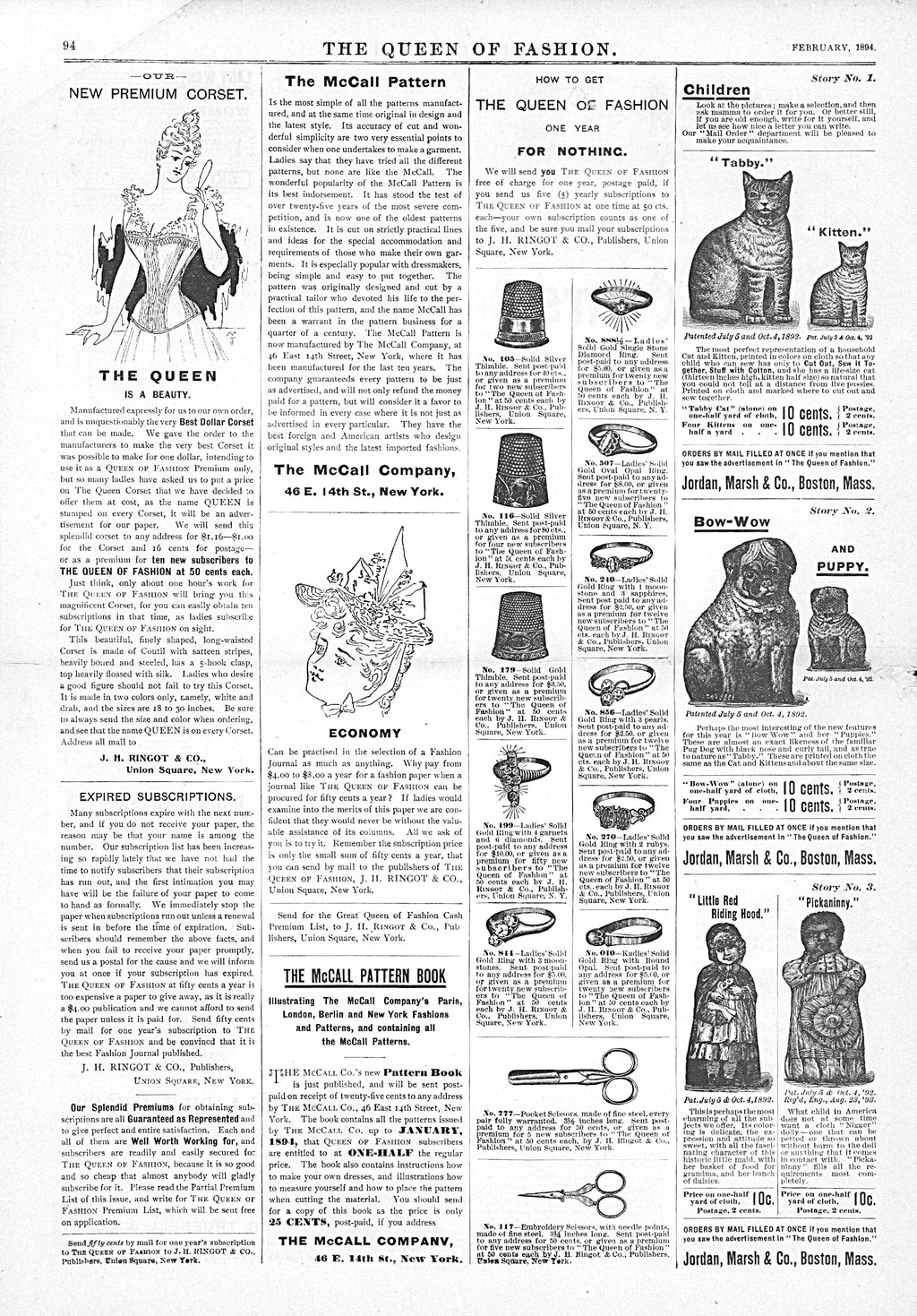 The Queen of Fashion, February 1894, Vol 21 No 6. E-book INSTANT DOWNLOAD. 📥
