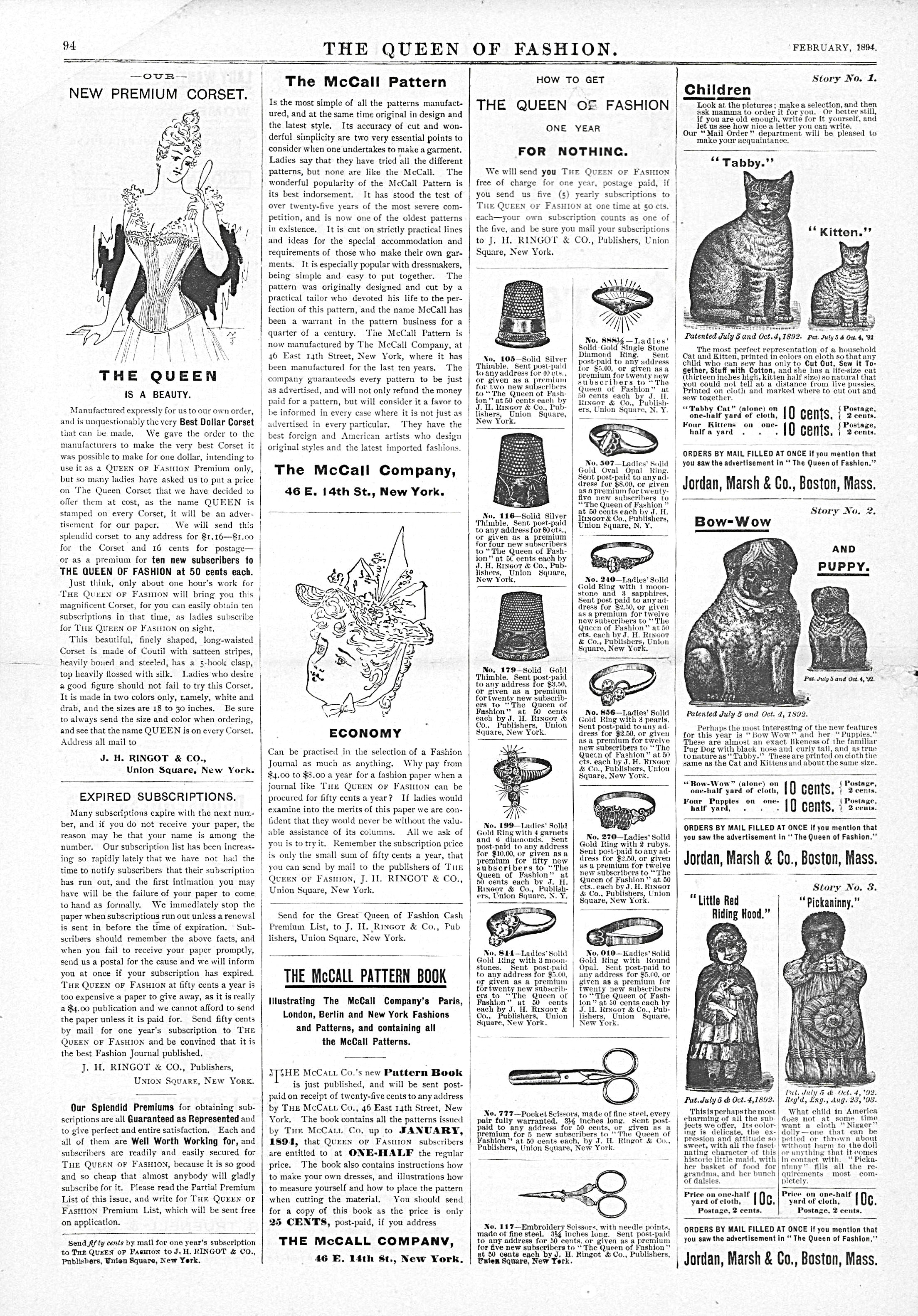 The Queen of Fashion, February 1894, Vol 21 No 6. E-book INSTANT DOWNLOAD. 📥