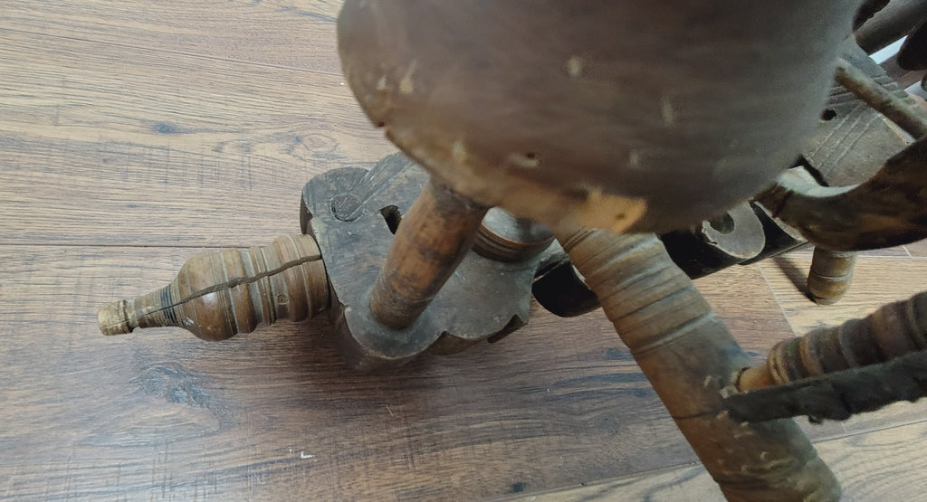 Antique Anatolian Charkha Table Top Spinning Wheel Wood Tool for Cotton