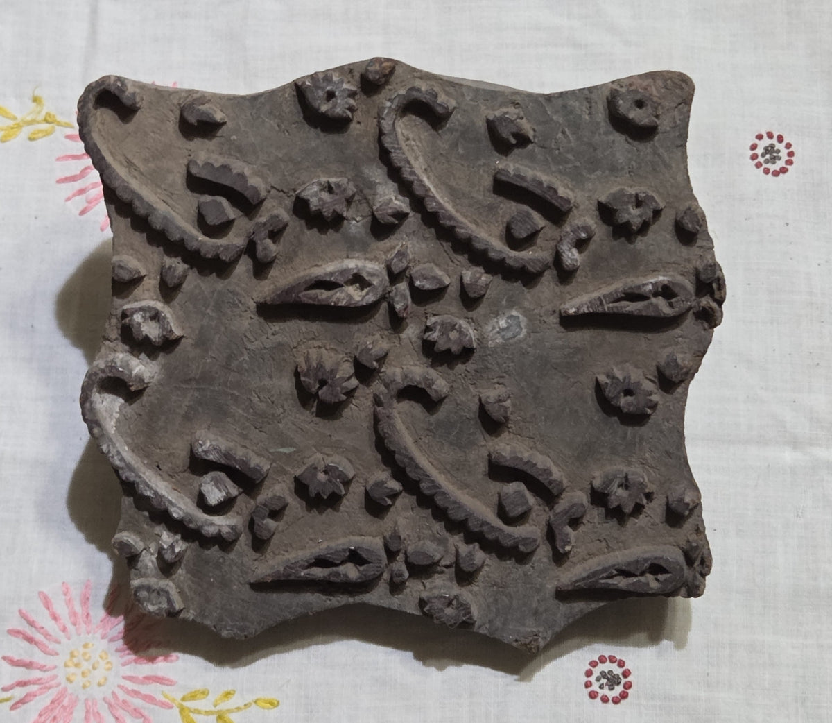 Wood Block Vintage Ink Stamping Hand Carved (large block) Flower