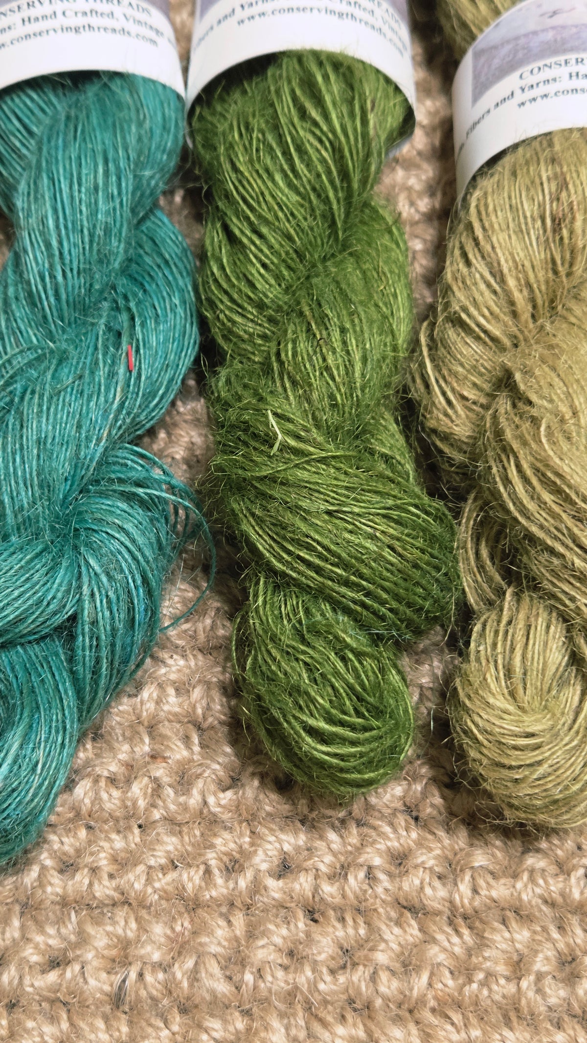 Yarn Jute. Skein. Lace Weight. Small Batch Dyed. 200 Yards. Green