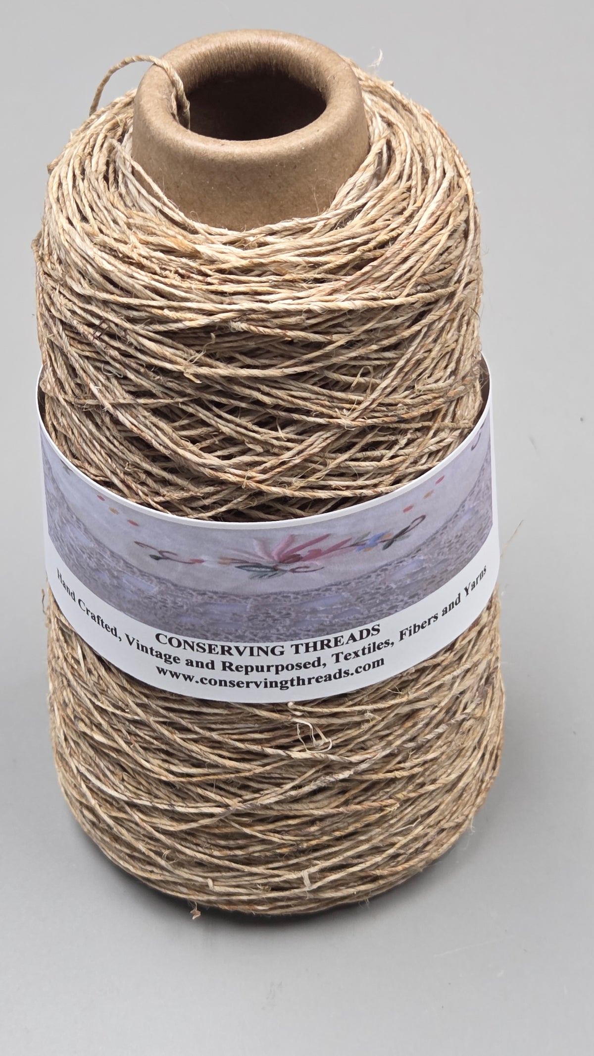 Hemp Yarn, 250 Yards. Hand-Spun Cone. Natural Fiber.