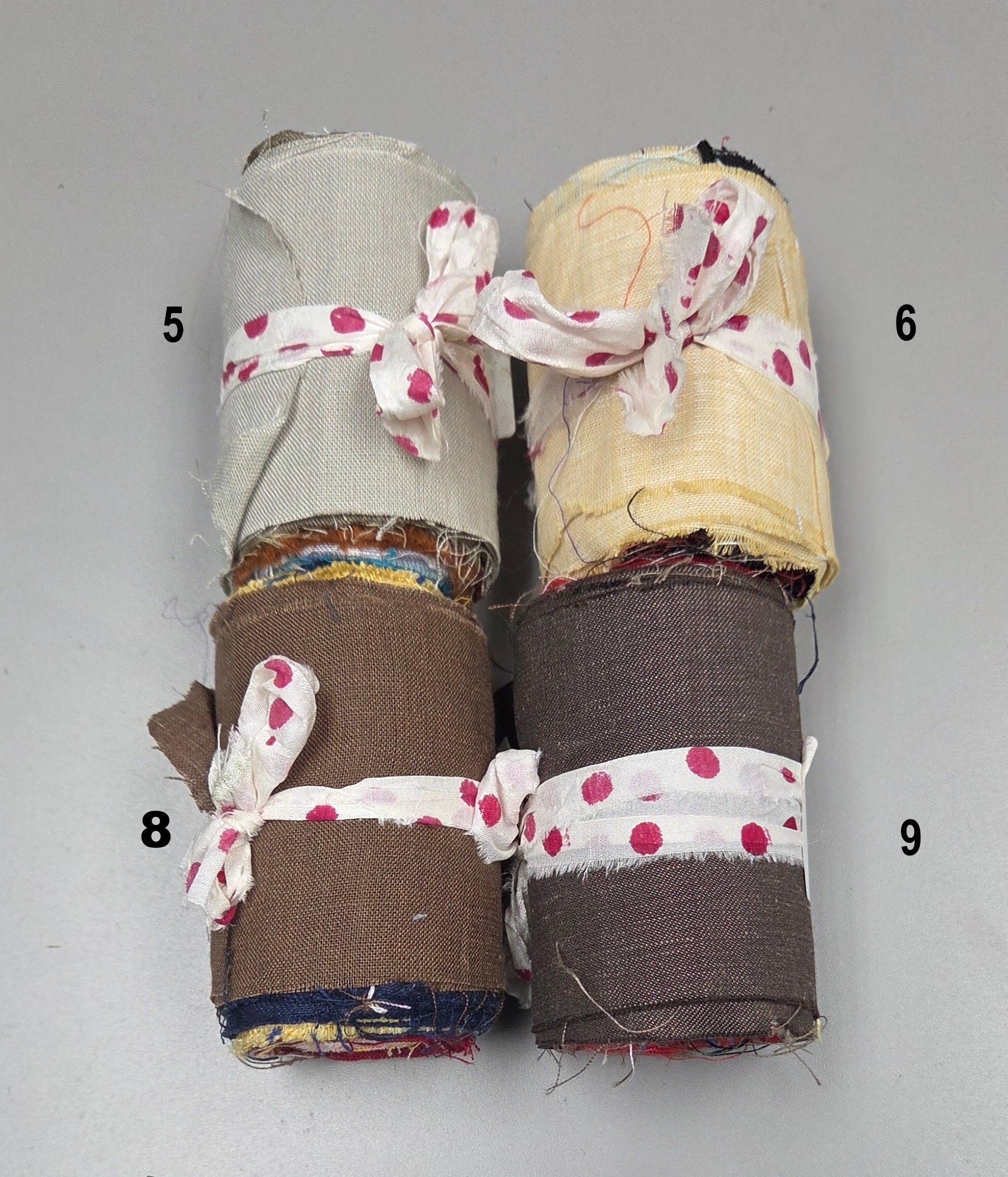Linen Fabric Rolls - Reclaimed Dress Fabrics - 10 Yards x 3" rolls. Various Colors.
