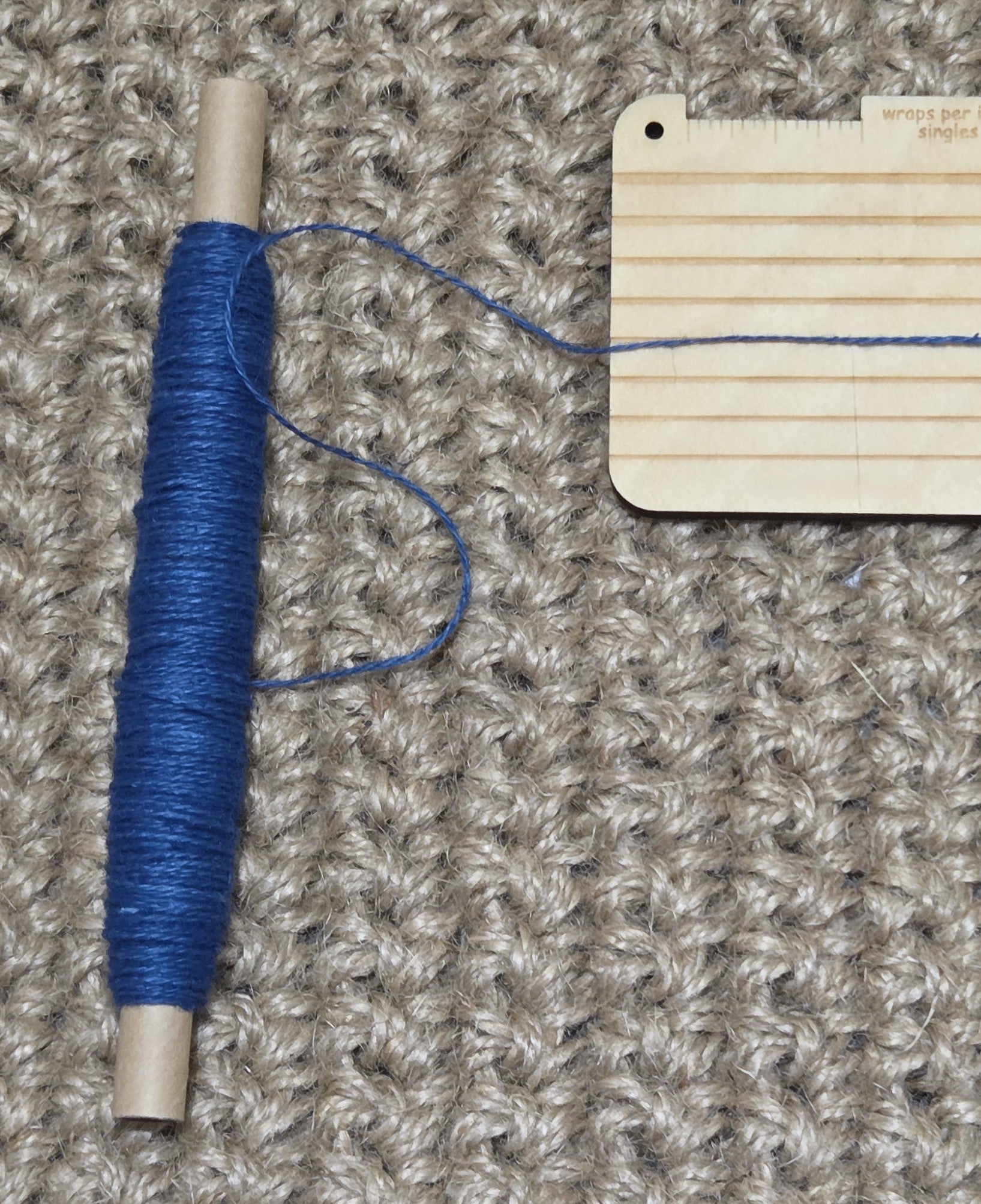 Thread Cotton + Hemp Blend, 25 Yards Spool. Blue.