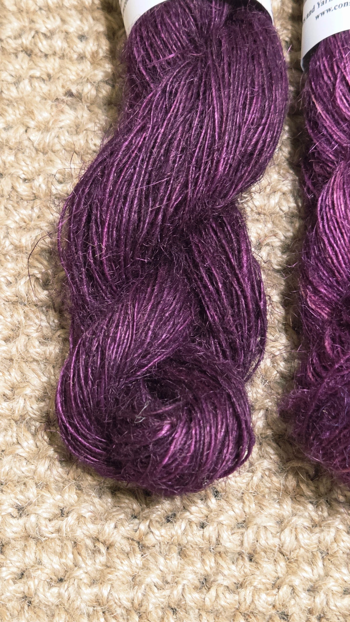Yarn Jute. Skein. Lace Weight. Small Batch Dyed. 200 Yards. Purple