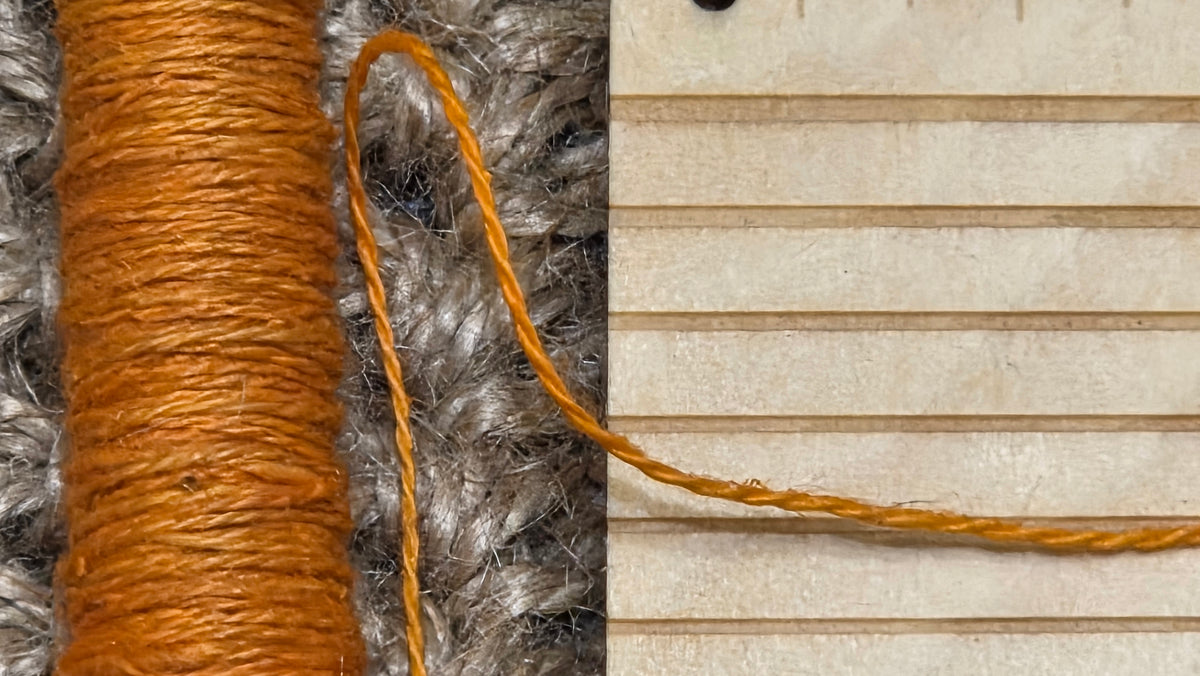 Thread Cotton + Hemp Blend, 25 Yards Spool. Orange.