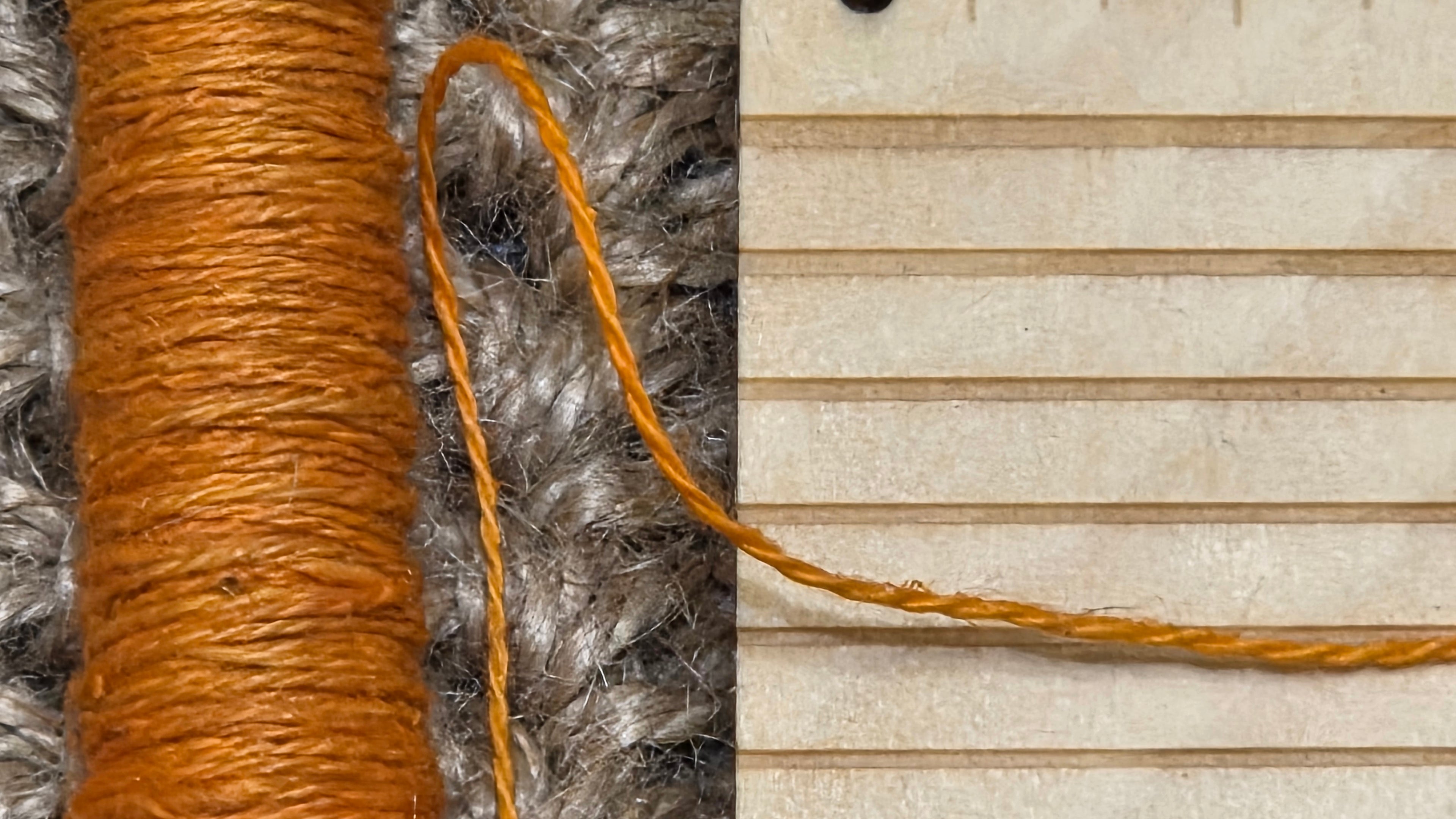 Thread Cotton + Hemp Blend, 25 Yards Spool. Orange.