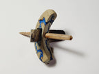 Spindle, Hand-Carved Bottom Whorl Style, Reclaimed Mango Wood (Small Blue Burl)