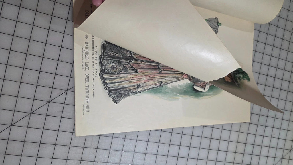 6 Original Antique Color Fashion Plates, L'Art de la Mode November 1905 Catalog