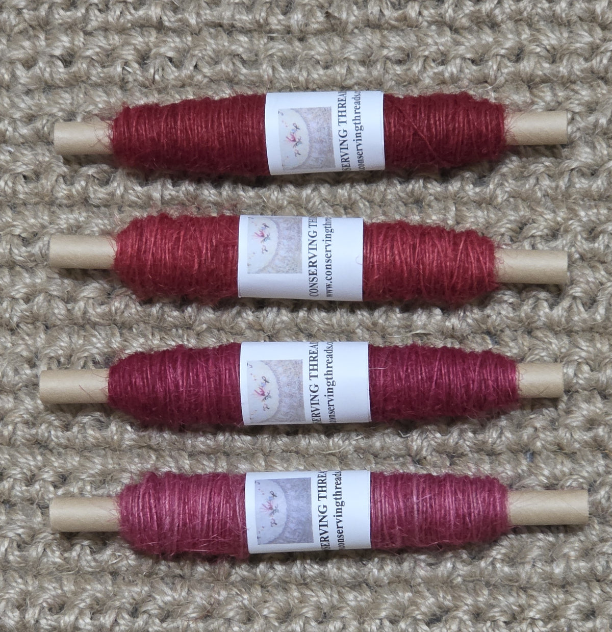 Thread Jute. 25 Yards Bobbin. Lace Weight. Red.
