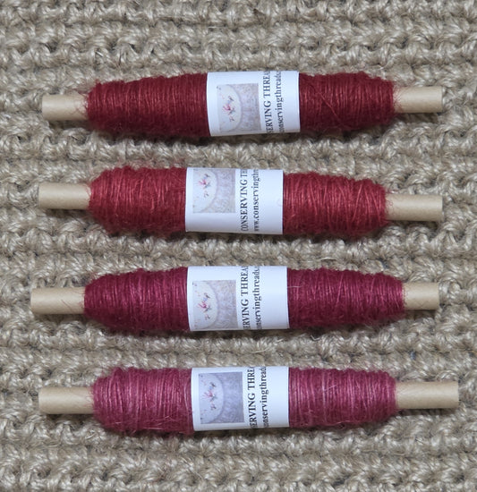 Thread Jute. 25 Yards Bobbin. Lace Weight. Red.