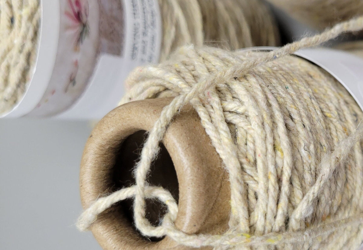 Seaweed + Cotton or Macro Algae Natural Yarn. 100 Yards. Worsted Weight Rug Yarn.