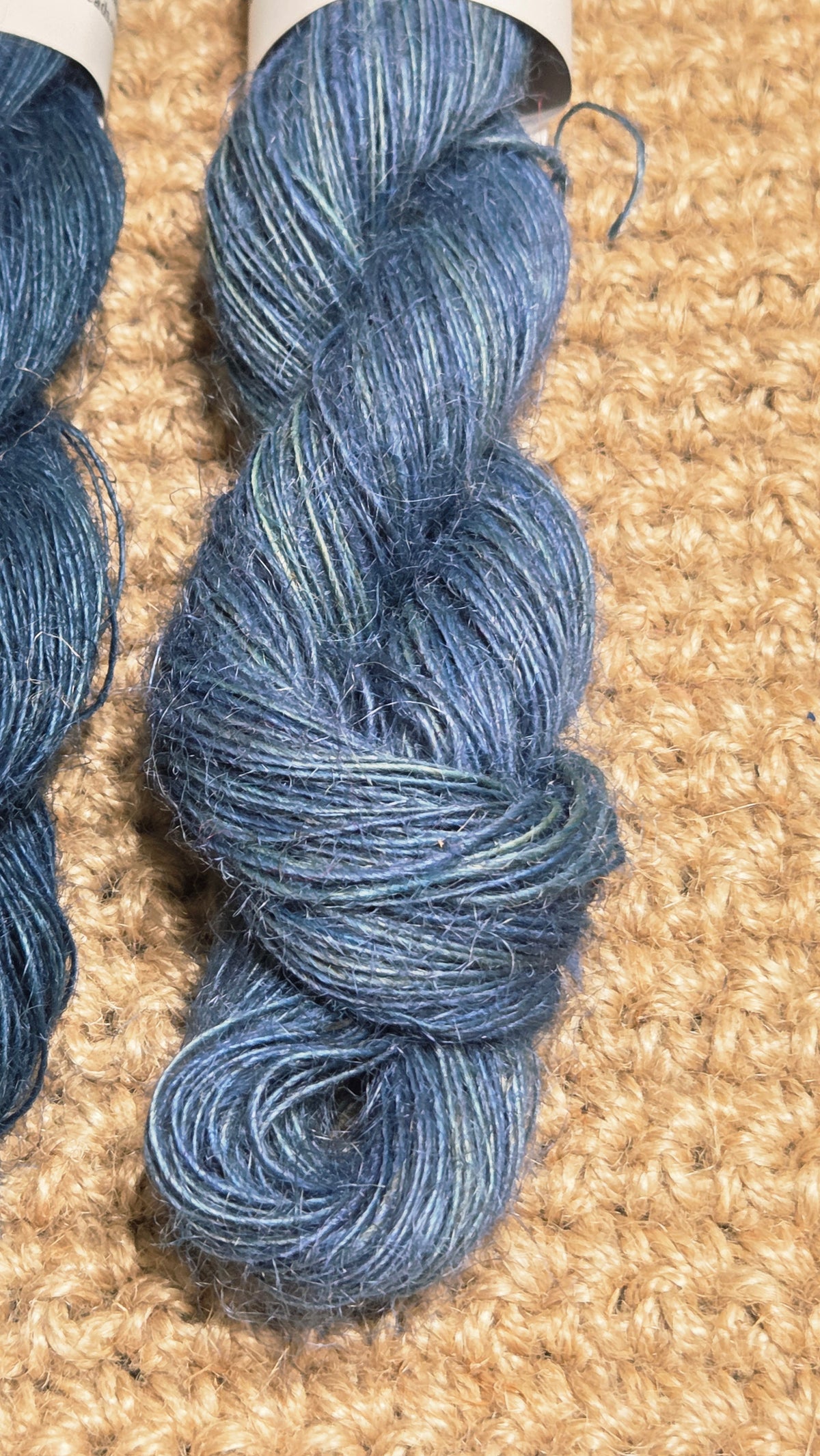 Yarn Jute. Skein. Lace Weight. Small Batch Dyed. 200 Yards. Blue
