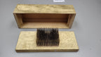 Flax & Hemp Hatchel with Lid. Custom Made Wood for Combing Fibers. Gold Color.