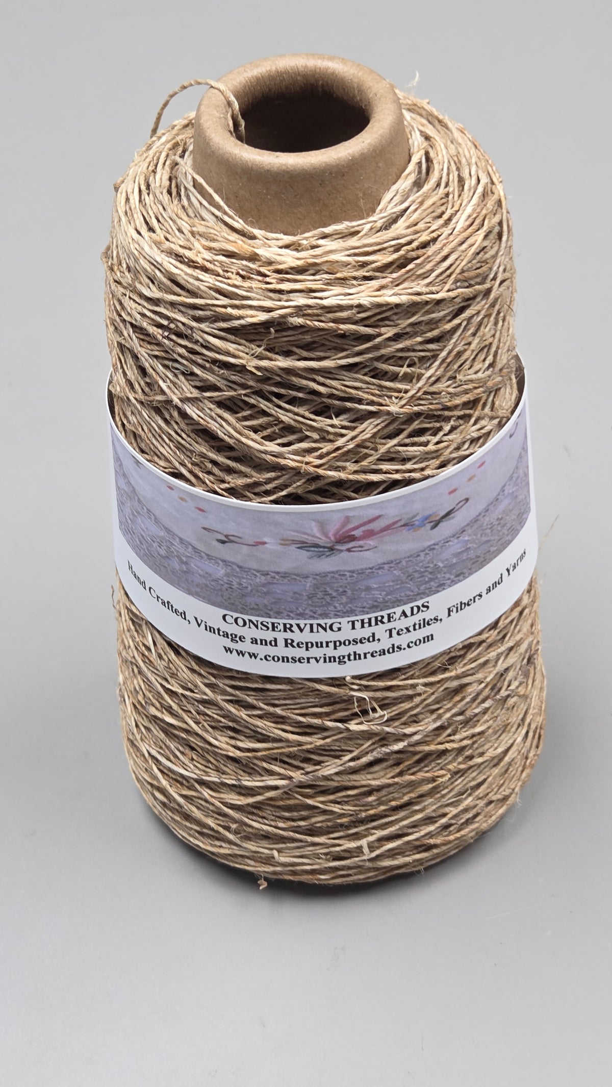 Hemp Yarn, 250 Yards. Hand-Spun Cone. Natural Fiber.