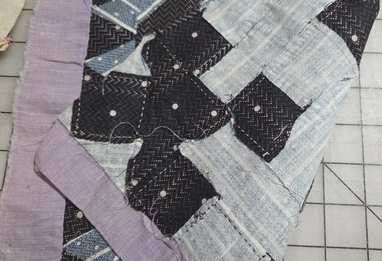 8 - Vintage Patch Quilt Blocks Unfinished Squares. 1900s - 1920s Hand Stitched