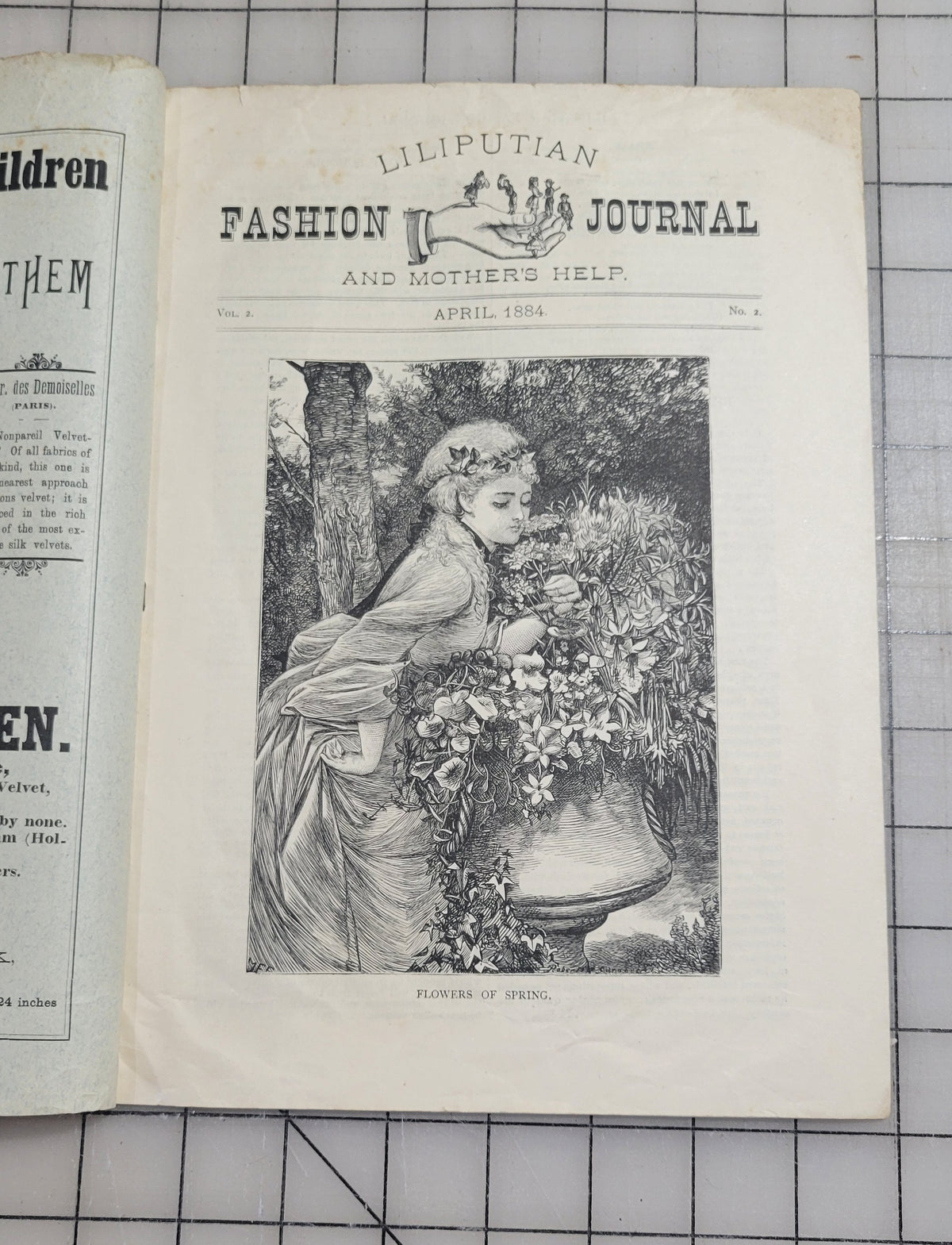 1884 Liliputian Fashion Journal Mothers Help Girls April Catalog Victorian