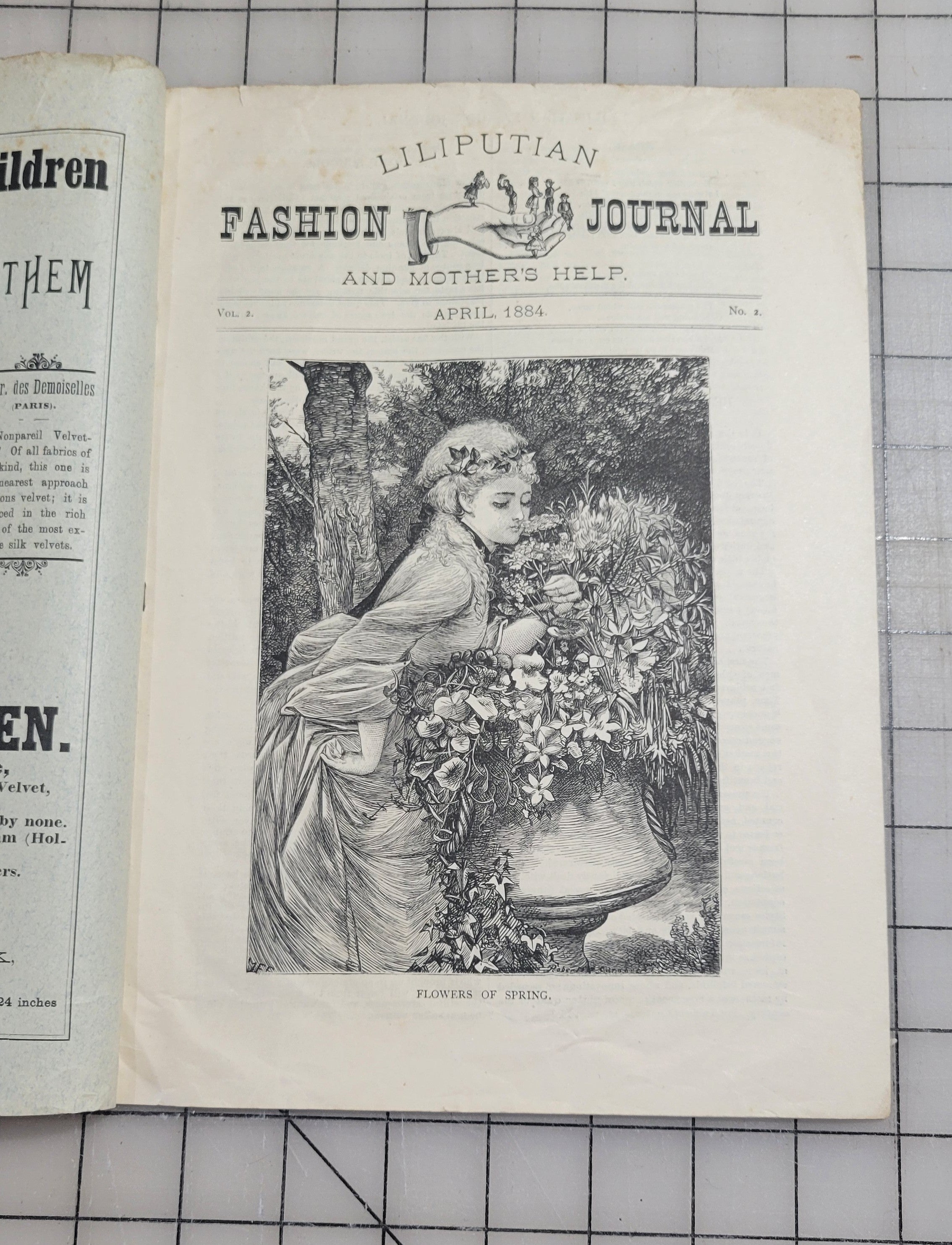 1884 Liliputian Fashion Journal Mothers Help Girls April Catalog Victorian
