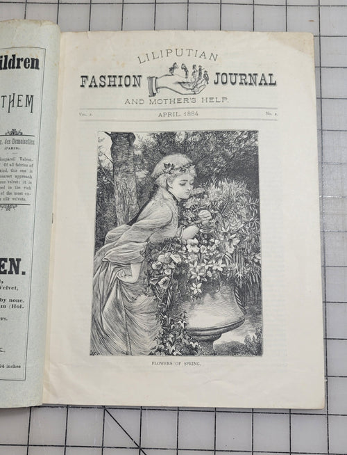 1884 Liliputian Fashion Journal Mothers Help Girls April Catalog Victorian