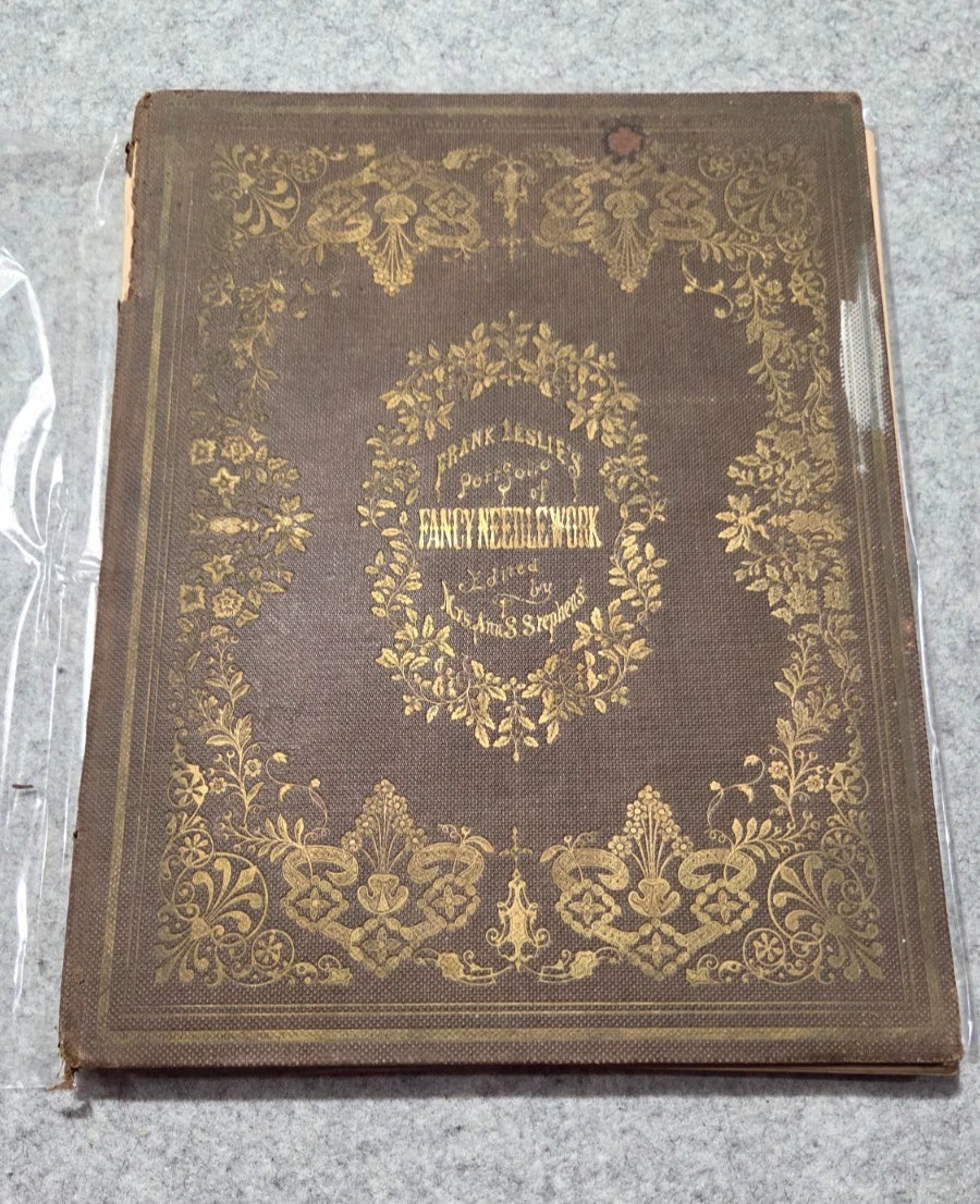 1855 Frank Leslie's Portfolio Fancy Needlework Ed. Mrs. Stephens Lace Chart Art