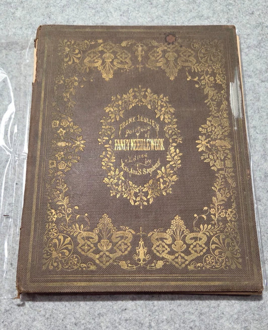 1855 Frank Leslie's Portfolio Fancy Needlework Ed. Mrs. Stephens Lace Chart Art