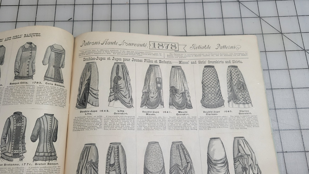 Mme Demorest 1878 Illustrated Portfolio Fashions Spring & Summer Dress Patterns