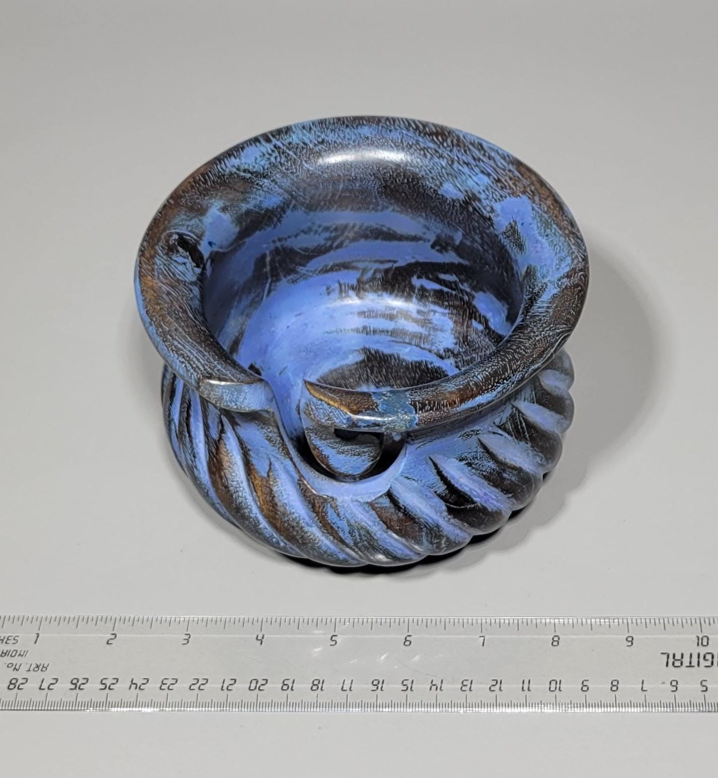 Yarn Bowls Purple (Blue) Hand Carved from Reclaimed Mango Wood