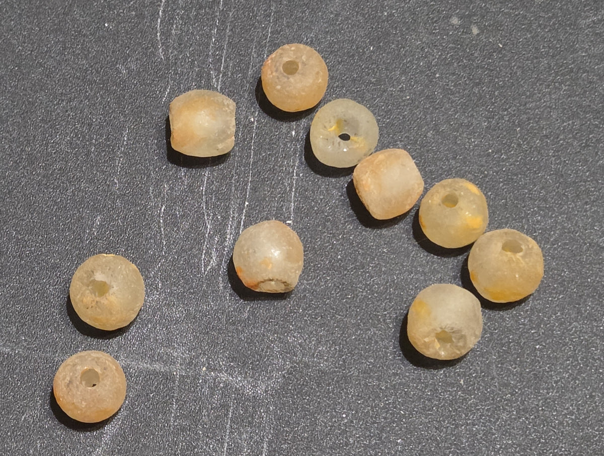 Beads Reclaimed Glass. Set of 10. Sea Glass Size 10mm.