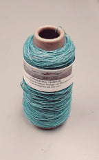 Linen Yarn, Light Blue Green Dyed. Machine Spun 10/2 Natural, Cone
