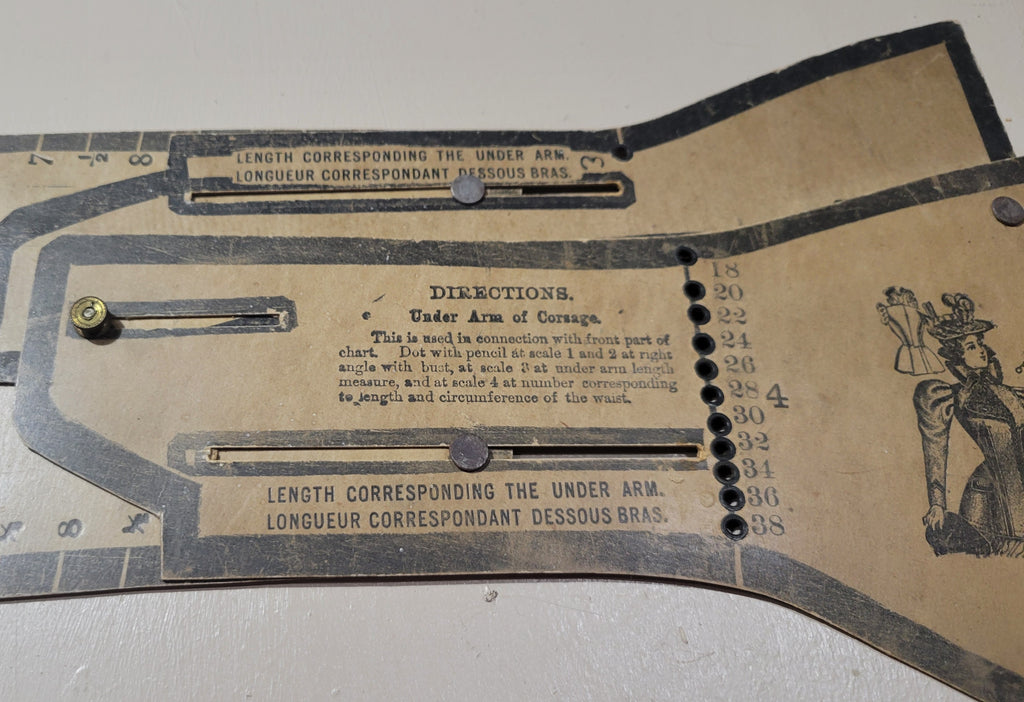 Under Arm Piece from Prof JB Plant 1904, Dress Cutting System Corsage Original
