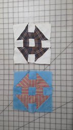 10 Vintage 7" Patch Quilt Blocks Unfinished Squares. 1910s - 1950s Hand Stitched