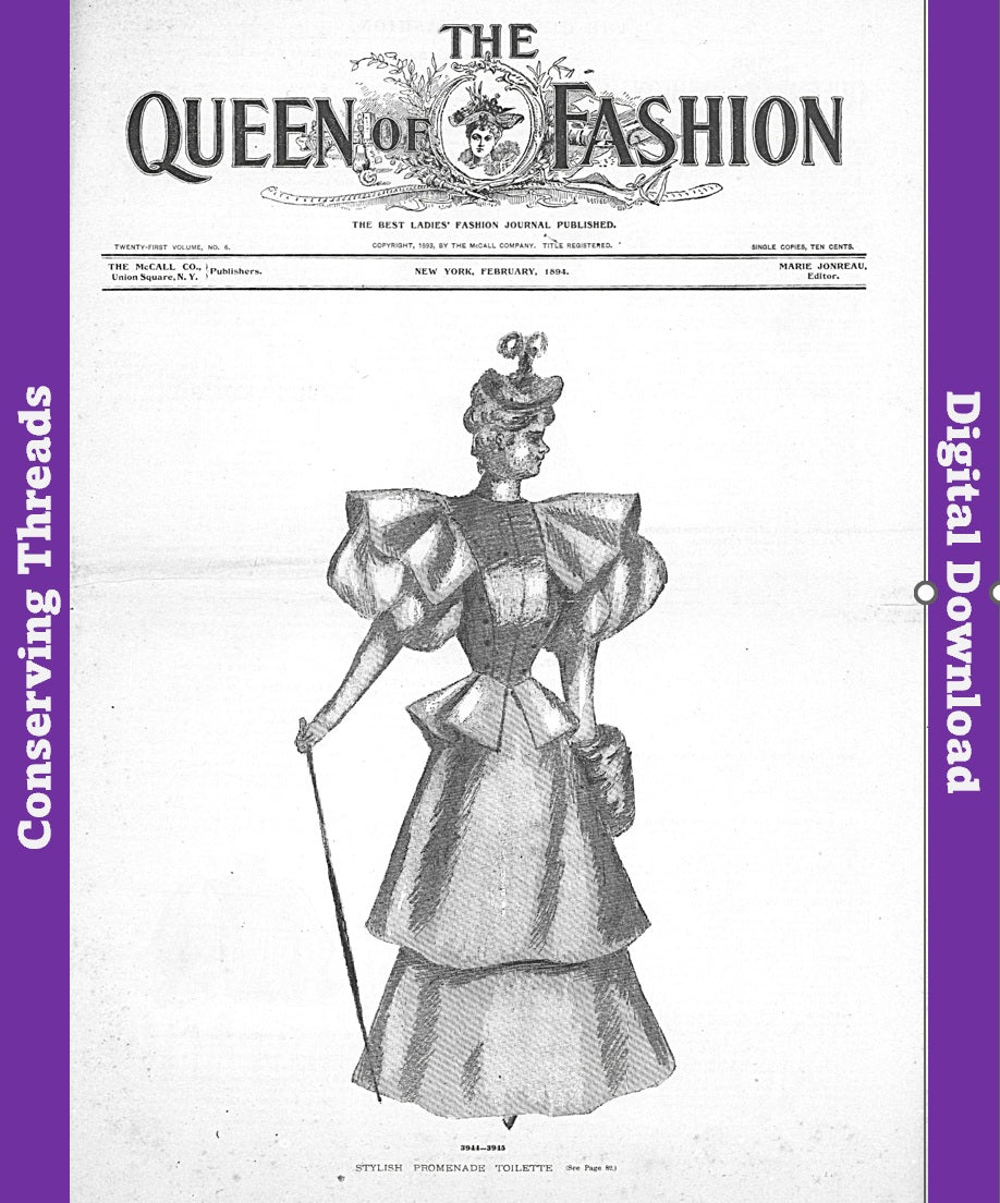 📥 The Queen of Fashion, February 1894, Vol 21 No 6. E-book INSTANT DOWNLOAD.