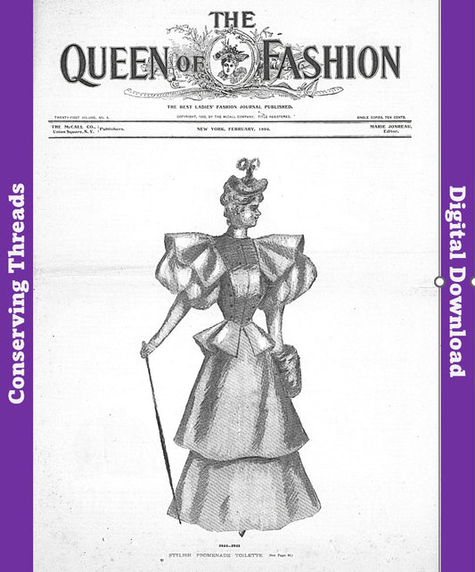 📥 The Queen of Fashion, February 1894, Vol 21 No 6. E-book INSTANT DOWNLOAD.