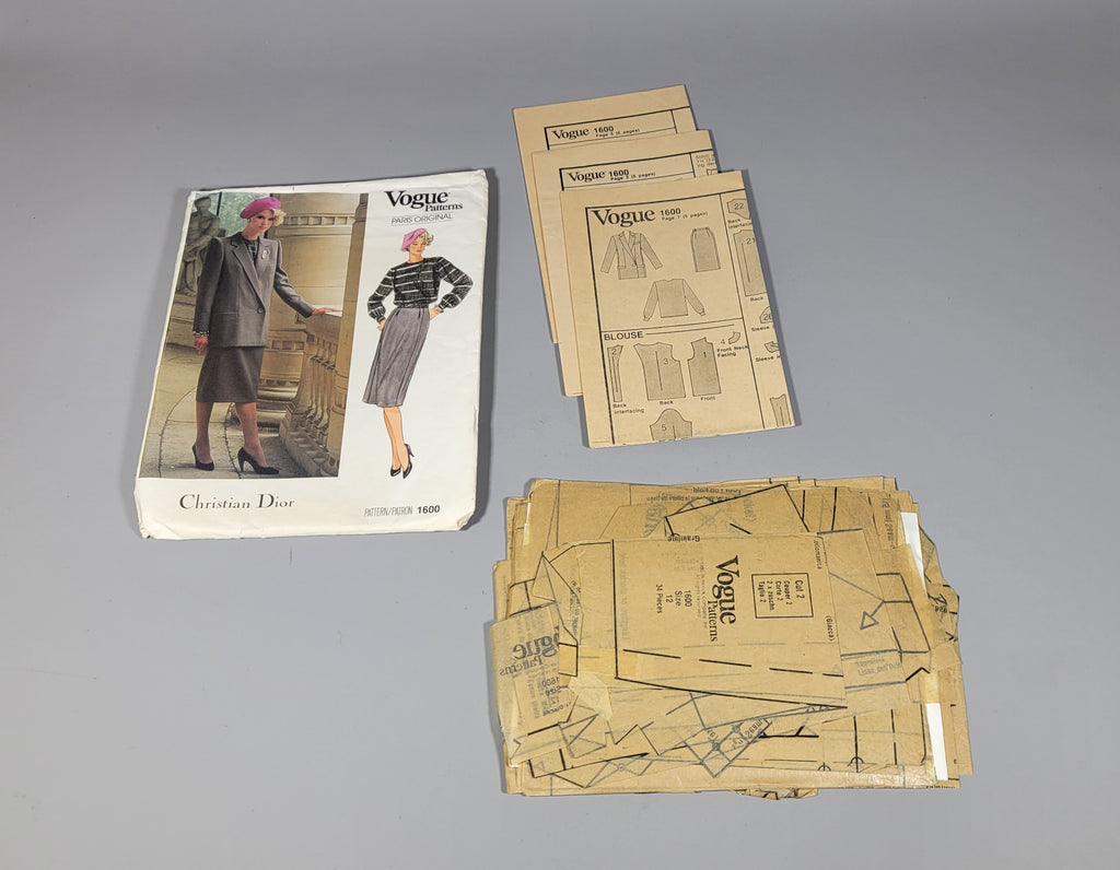 Vogue 1600 Christian Dior Sewing Pattern Paris 12 Dress Original CUT