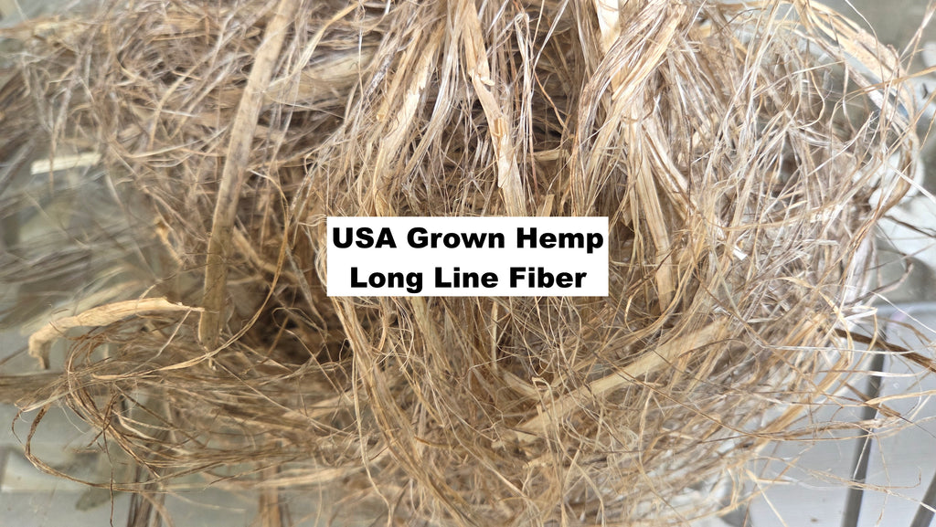 Hemp USA Grown - 3 Years Field Retted, Long Line Fiber Bundle - 1 Pound Bundle