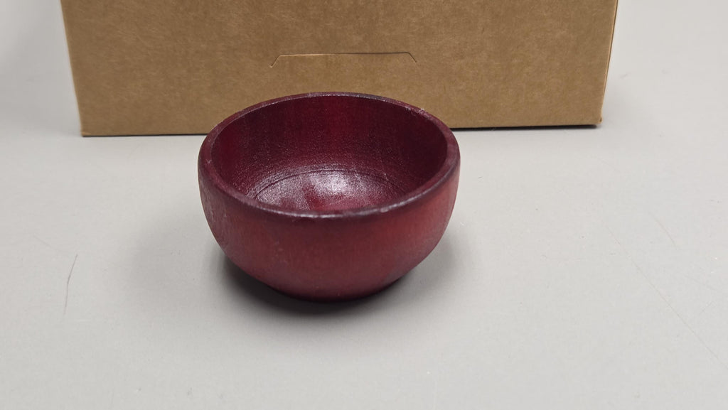 Spin Cotton Fiber Kit. Natural Upland Cotton Sliver. Hand-Painted Wood Support Bowl and Brass Tahkli Spindle. SK8 Red