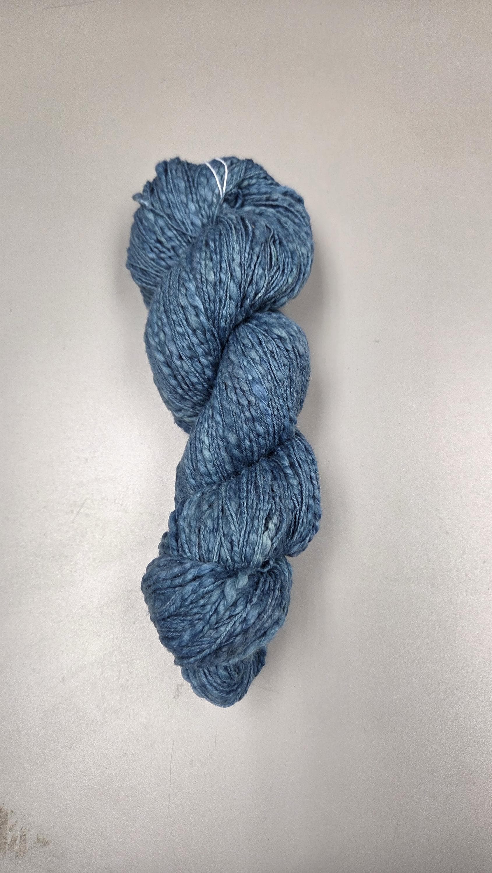 Cotton Yarn, Hand Spun, 2 Ply, Indigo Blue, Fingering Weight. Off White. Natural. 280 Yards.
