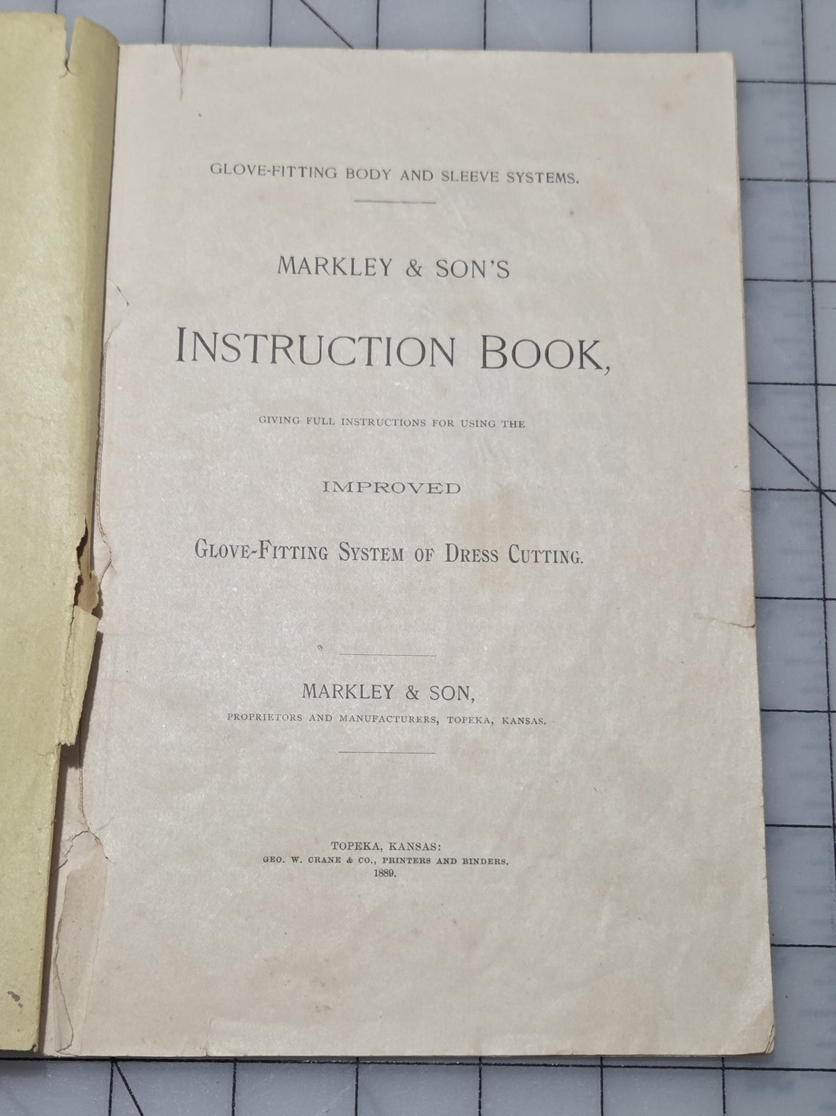 Set 2 Markley & Sons Instruction Glove Fitting System Dress Cutting 1889 Catalog
