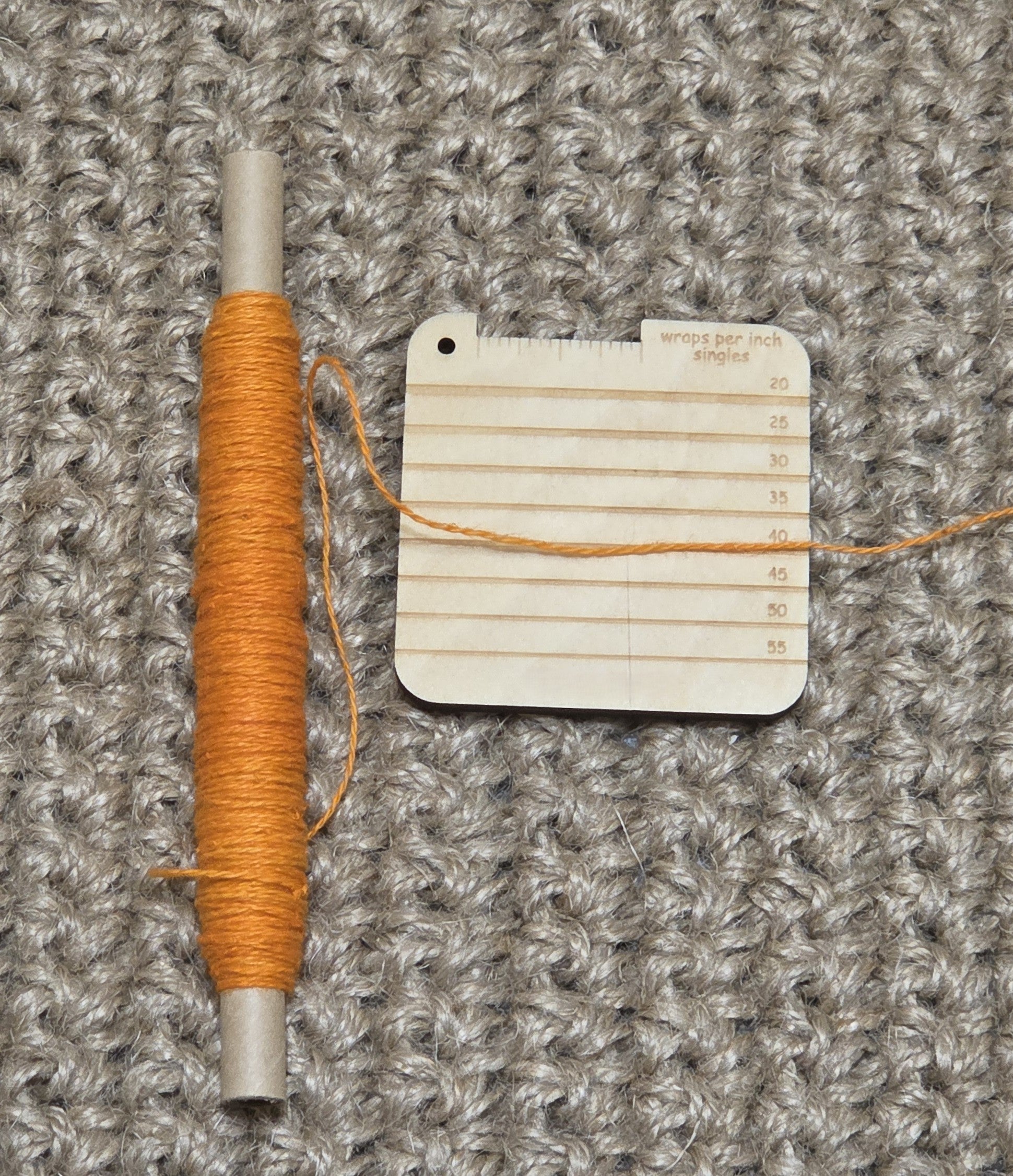 Thread Cotton + Hemp Blend, 25 Yards Spool. Orange.