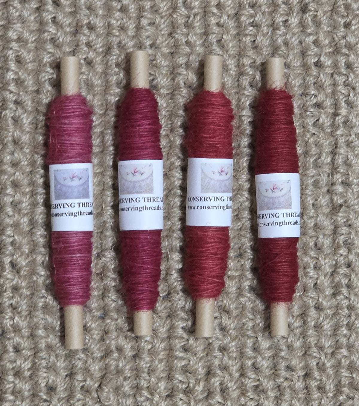 Thread Jute. 25 Yards Bobbin. Lace Weight. Red.