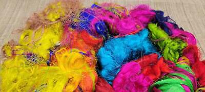 Reclaimed Silk Threads. 1 pound (16 ounce). Multi-Colored. 2nd Chance Fibers.