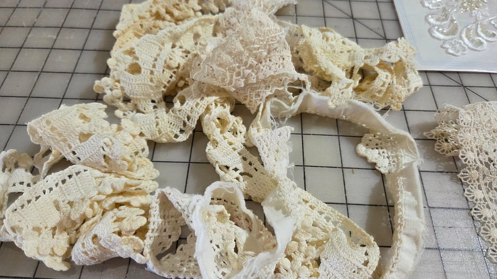 Lot Vintage Lace Crochet Trim Embroidery Mixed White Cream
