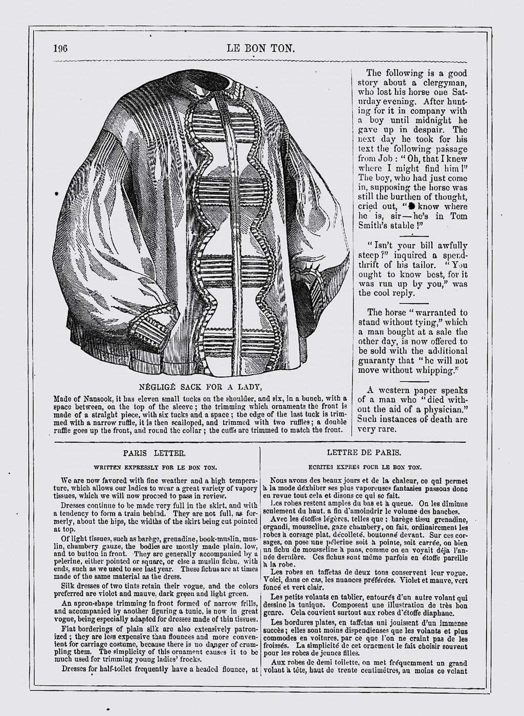 Le Bon Ton Journal de Modes, September 1861. Catalog Monthly Report. Vol 10 No 9. E-book DOWNLOAD.📥