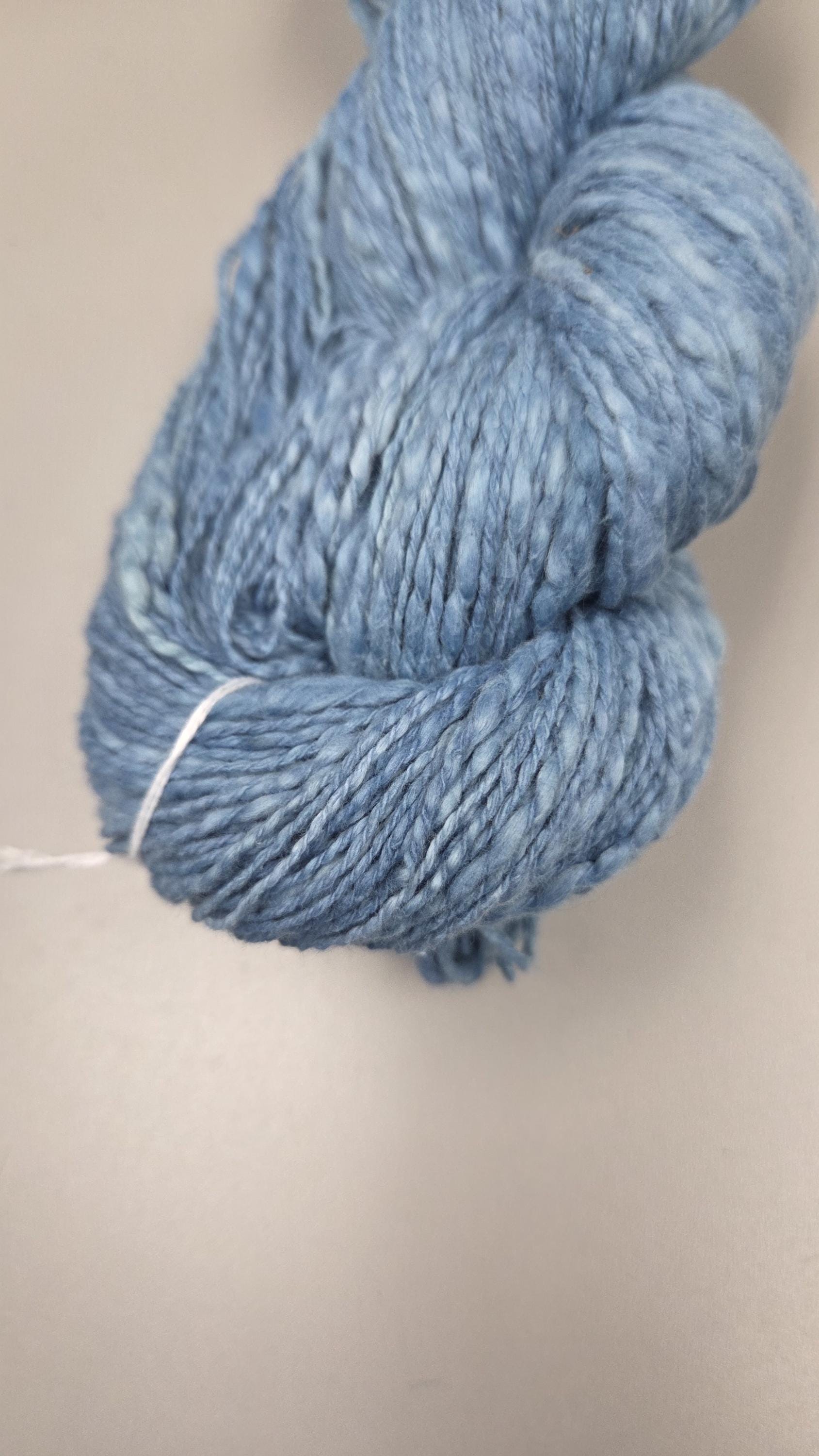 Cotton Yarn, Hand Spun, 2 Ply, Indigo Blue, Fingering Weight. Natural. 320 Yards.