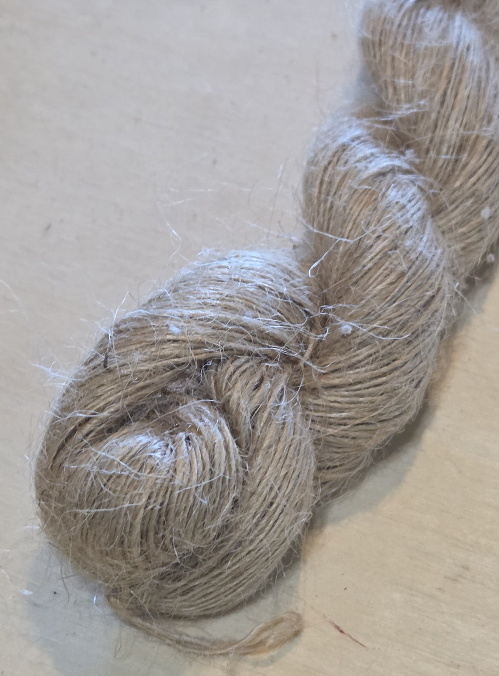 Yarn Jute. Skein. Lace Weight. Natural. 50 Grams.