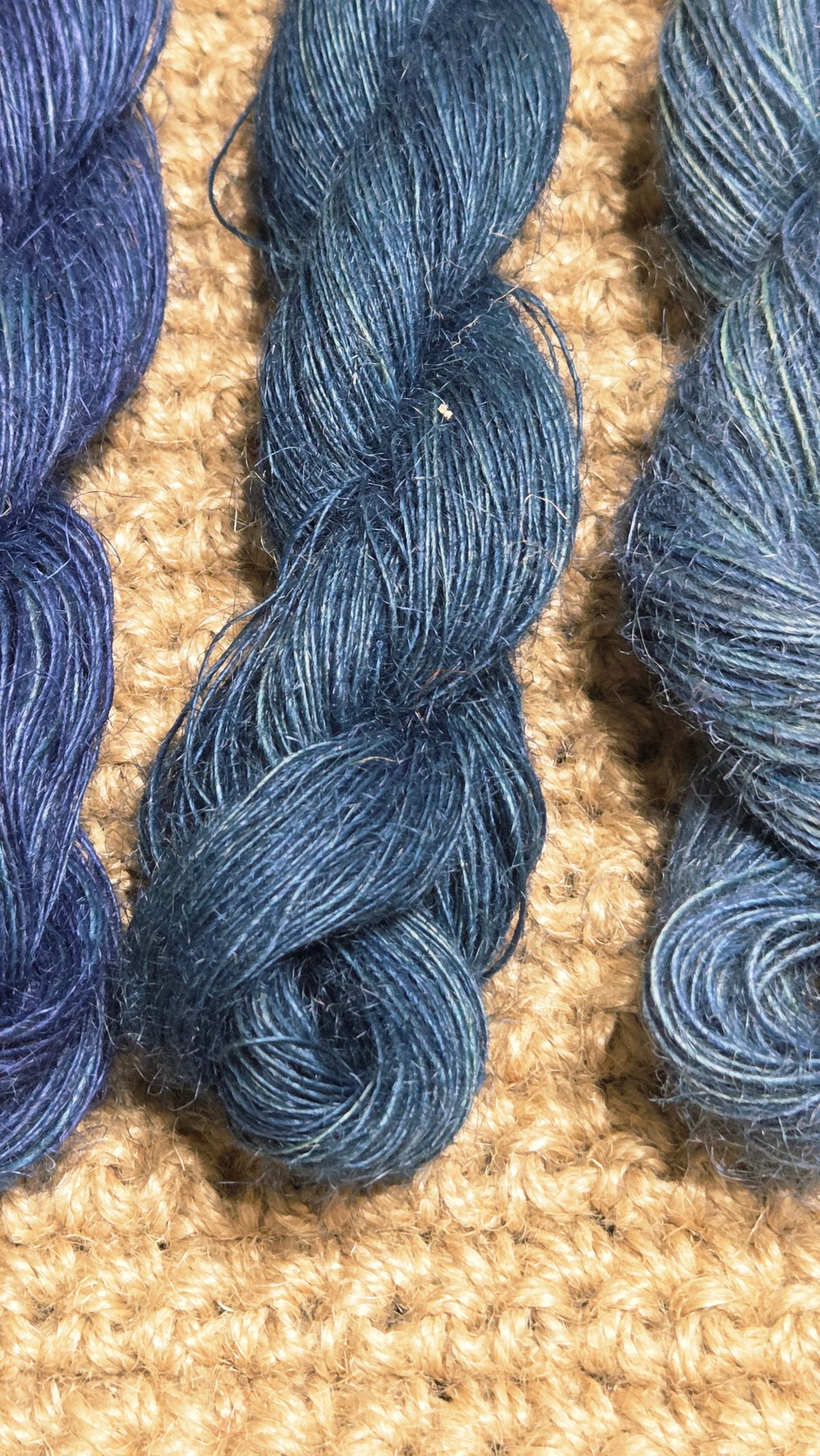Yarn Jute. Skein. Lace Weight. Small Batch Dyed. 200 Yards. Blue
